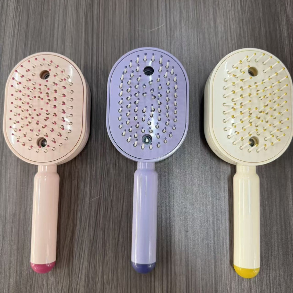 Electric Air Cushion Massage Comb with Mist Spray and Red Light Therapy