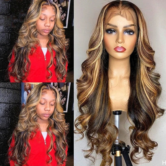 Long Curly Body Wave Lace Front Synthetic Wig