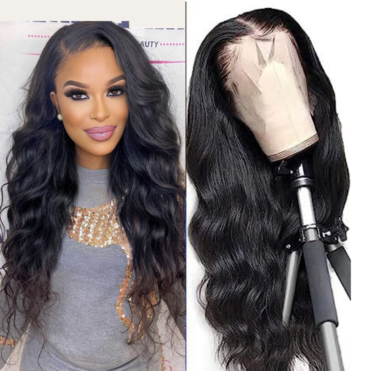 Long Curly Body Wave Lace Front Synthetic Wig