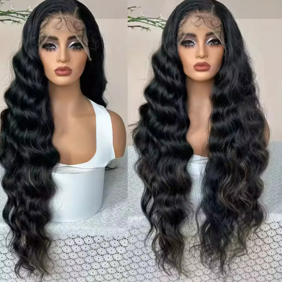 Long Curly Synthetic Hair Wig with Adjustable Bangs