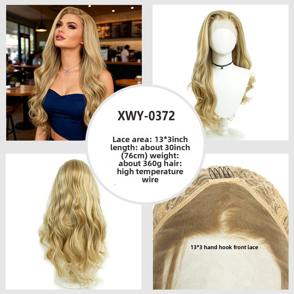 Long Curly Lace Front Wig with Highlight