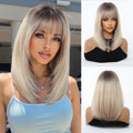 Short Straight Hair Wig with Bangs