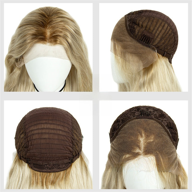 Long Curly Lace Front Wig with Highlight