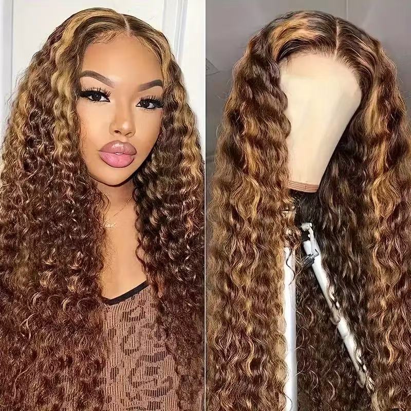 Long Curly Front Lace Synthetic Wig