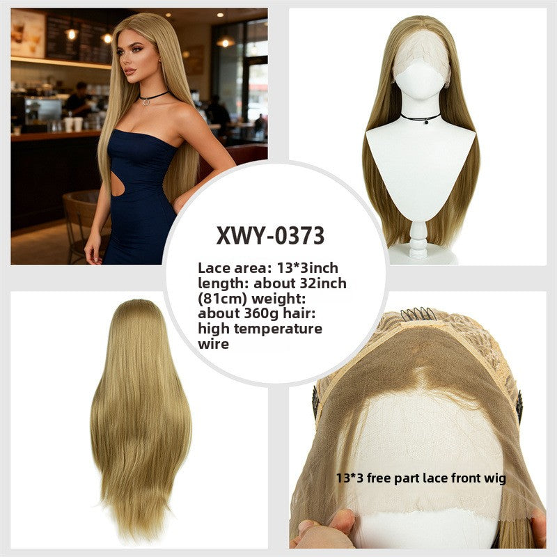 Long Curly Lace Front Wig with Highlight