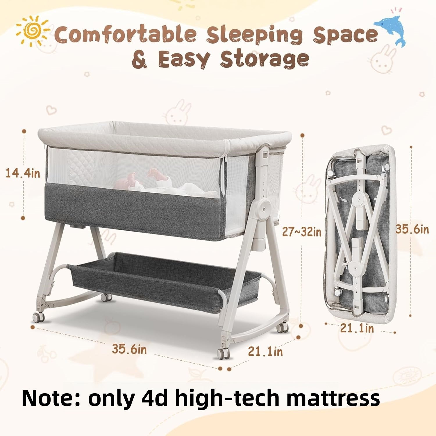 Multifunctional Portable Baby Crib