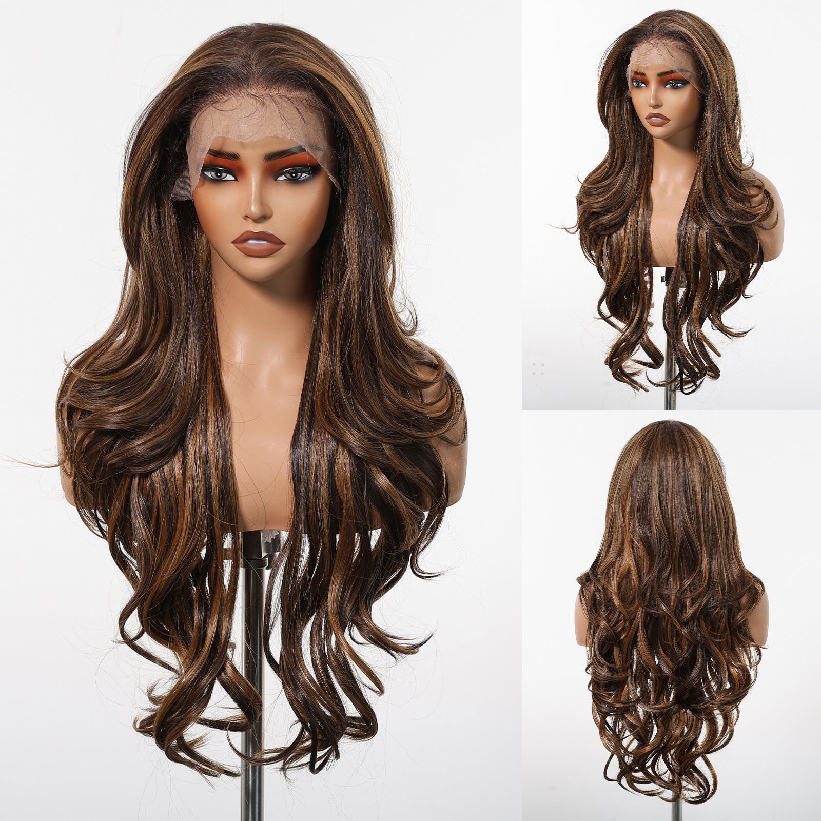 Long Curly Lace Front Wig Heat Resistant