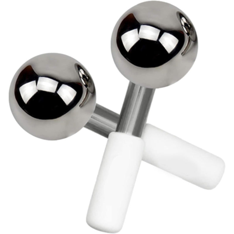 Stainless Steel Ice Ball Massage Roller for Face and Eye Therapy