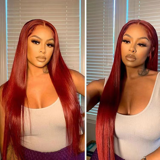 Long Straight Synthetic Hair Wig with Front Lace