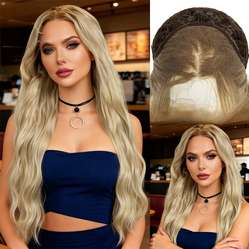 Long Curly Lace Front Wig with Highlight