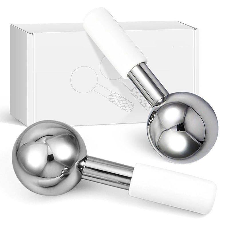 Stainless Steel Ice Ball Massage Roller for Face and Eye Therapy