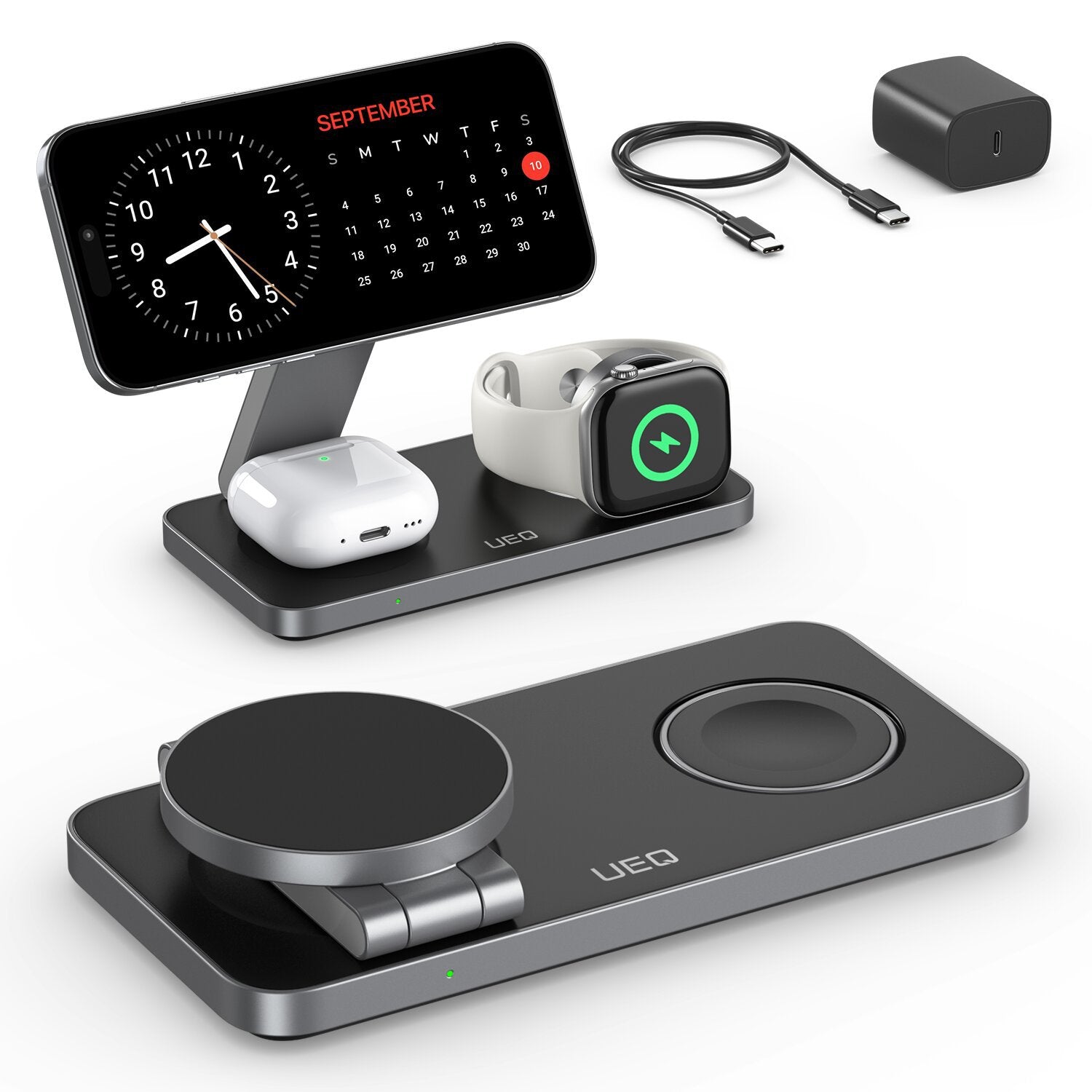 3-in-1 Magnetic Wireless Charger for iPhone Apple Watch AirPods